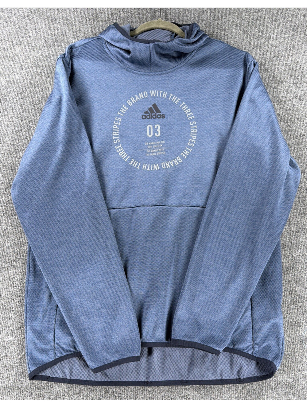 Adidas Hoodie Team Issue Badge Of Sport Pullover-Blue-Men's Large